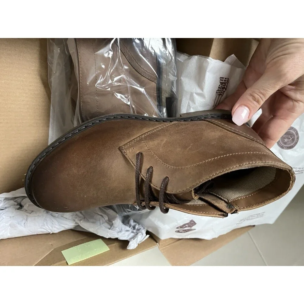 Johnston & Murphy Big Boys Calder Leather Lace Up Chukka Boots Youth  Sz 2 Brown